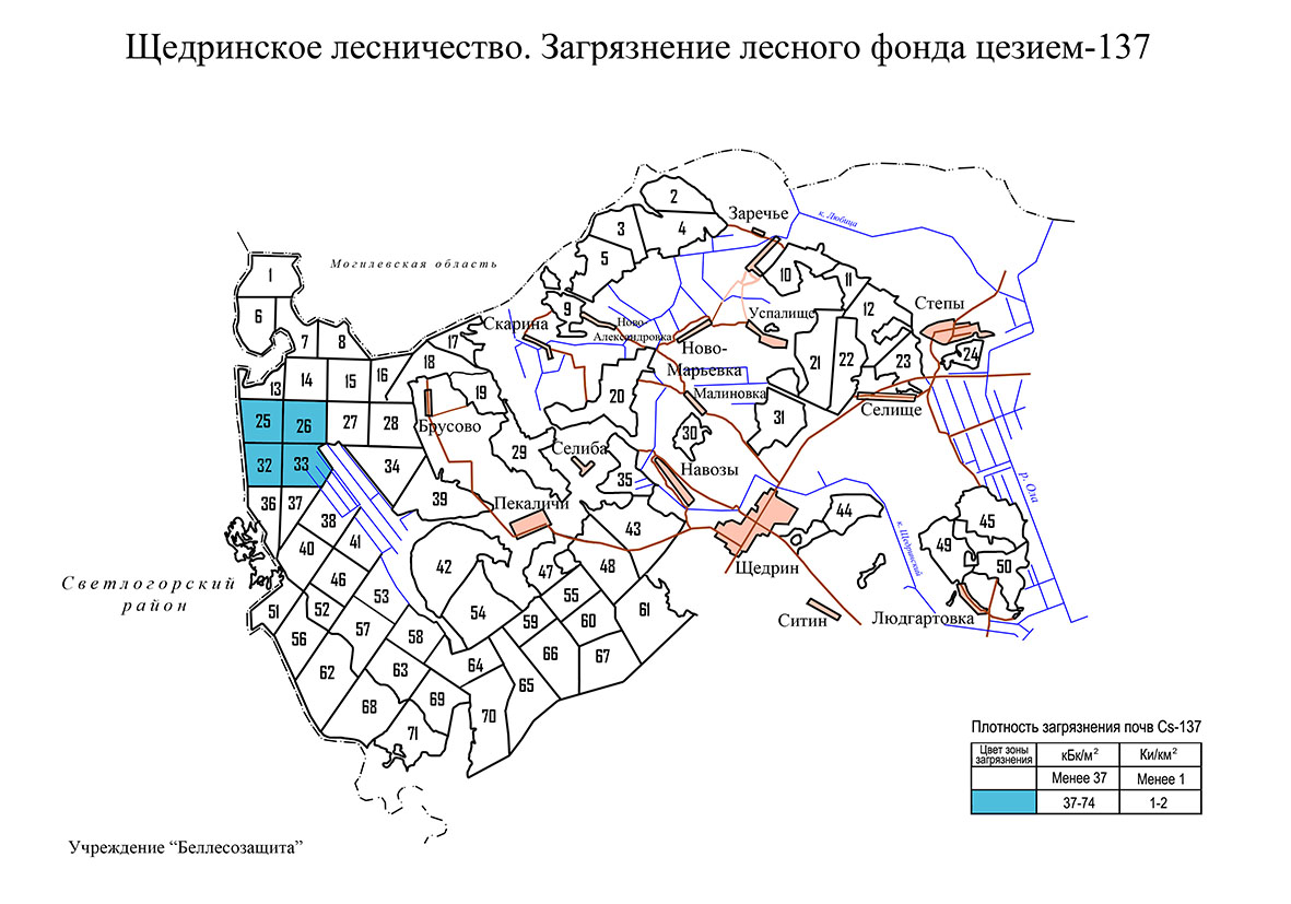 Карта схема мелекесского лесничества